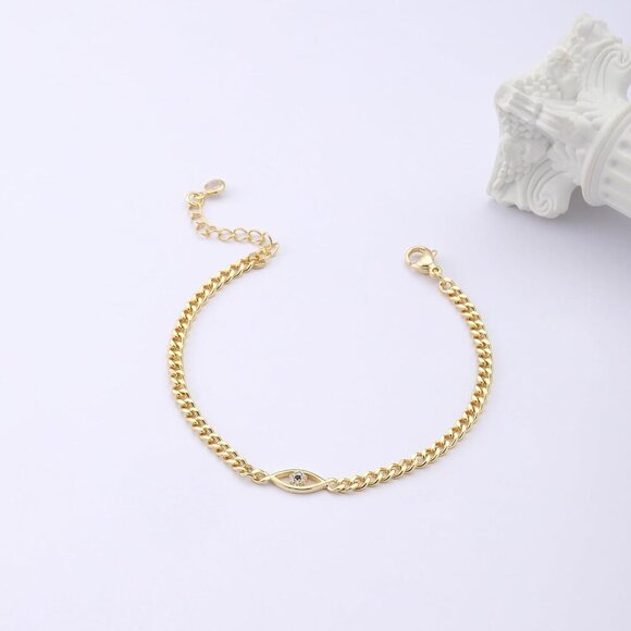 14K Gold Plated Handmade Dainty Dot Bracelet Cute Thin Everyday Bracelets for Wo - Picture 5 of 6